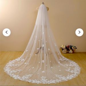 Floral Cathedral Length Wedding Veil